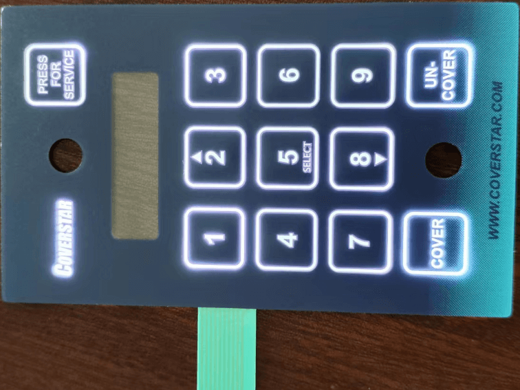 Backing lighting membrane switch